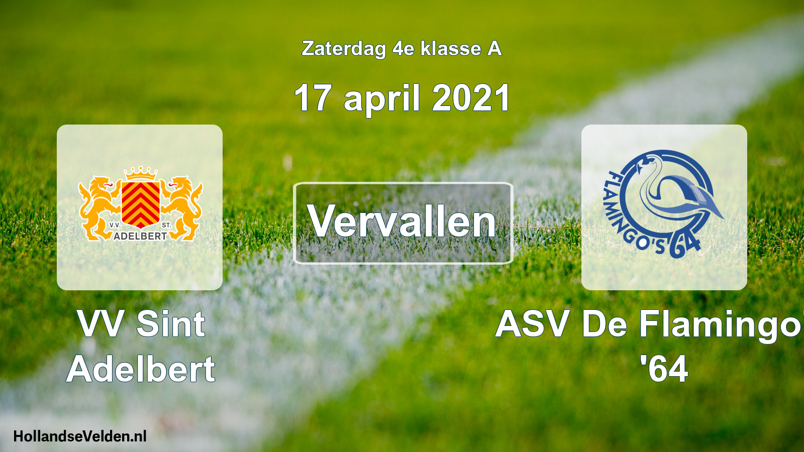 Scheduled Match: VV Sint Adelbert - ASV De Flamingo's '64 (17 April 2021)