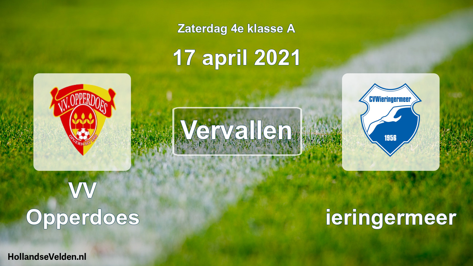 Scheduled Match: VV Opperdoes - Wieringermeer (17 April 2021)