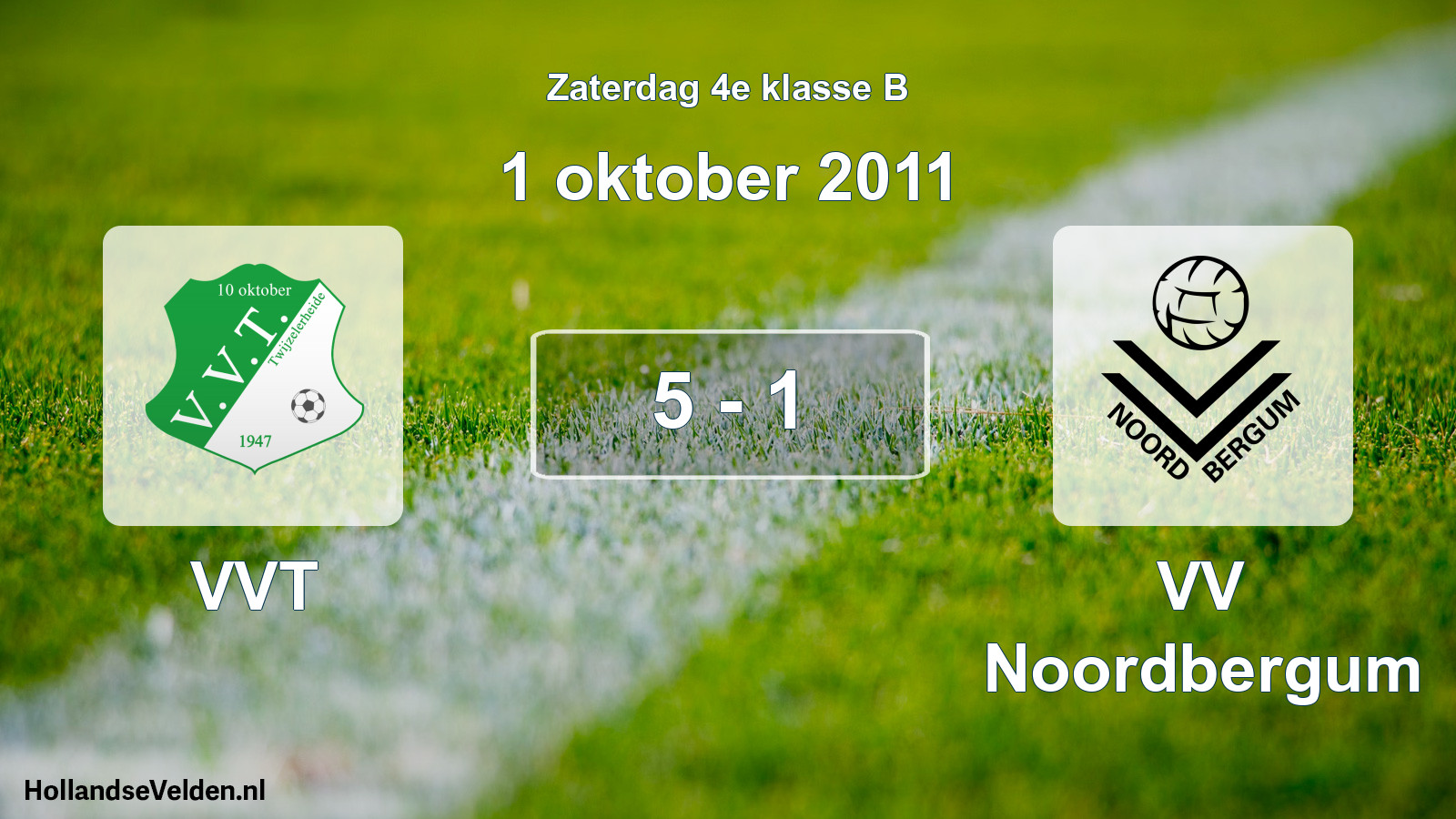 Total number of matches played: VVT - VV Noordbergum 5 - 1 (1 October 2011)