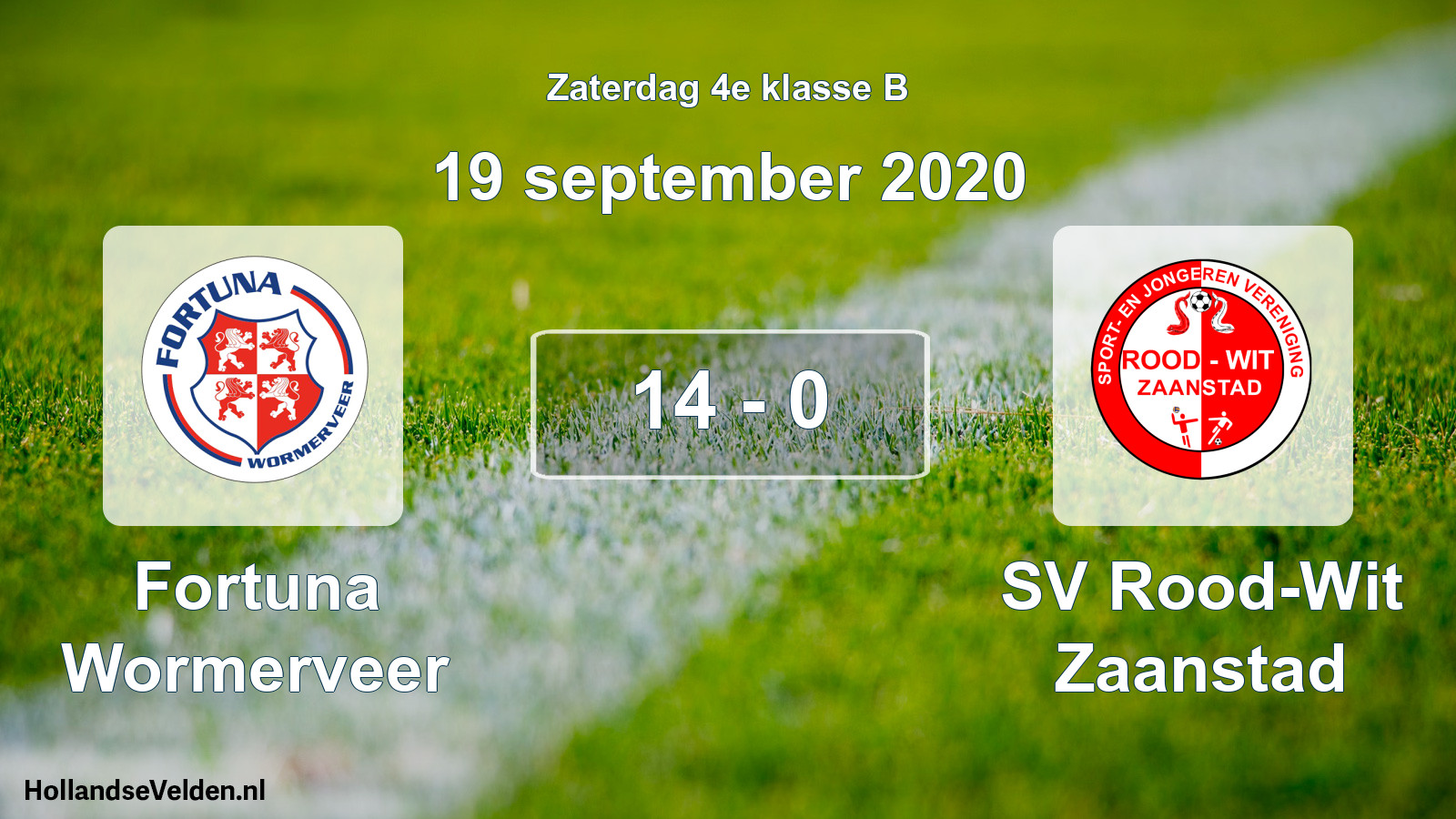 Total number of matches played: Fortuna Wormerveer - SV Rood-Wit Zaanstad 14 - 0 (19 September 2020)