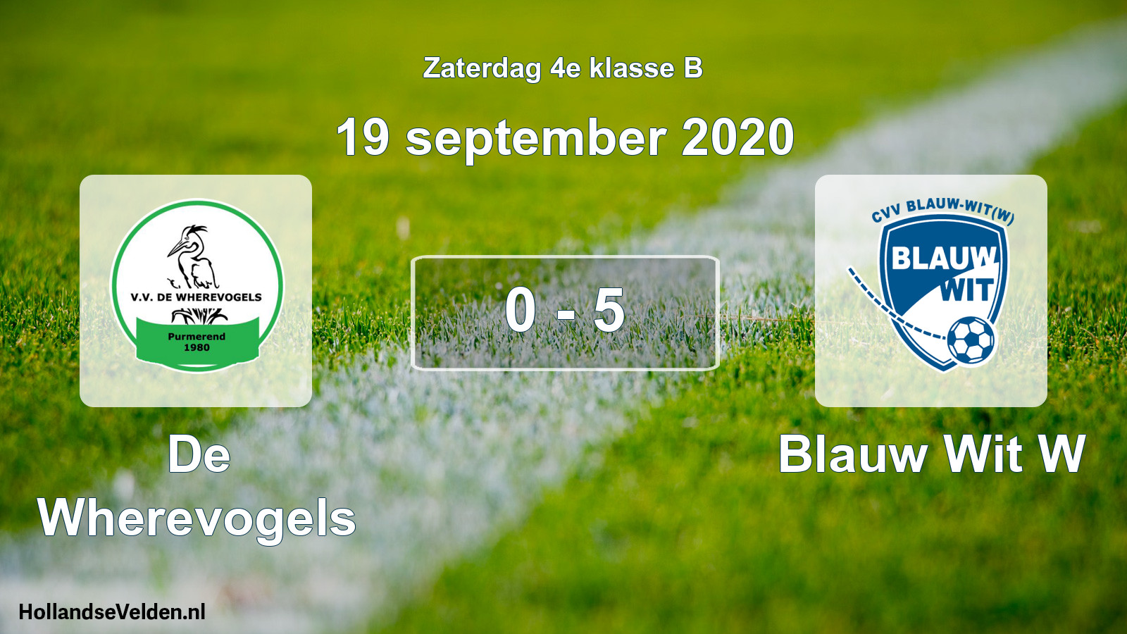 Total number of matches played: De Wherevogels - Blauw Wit W 0 - 5 (19 September 2020)