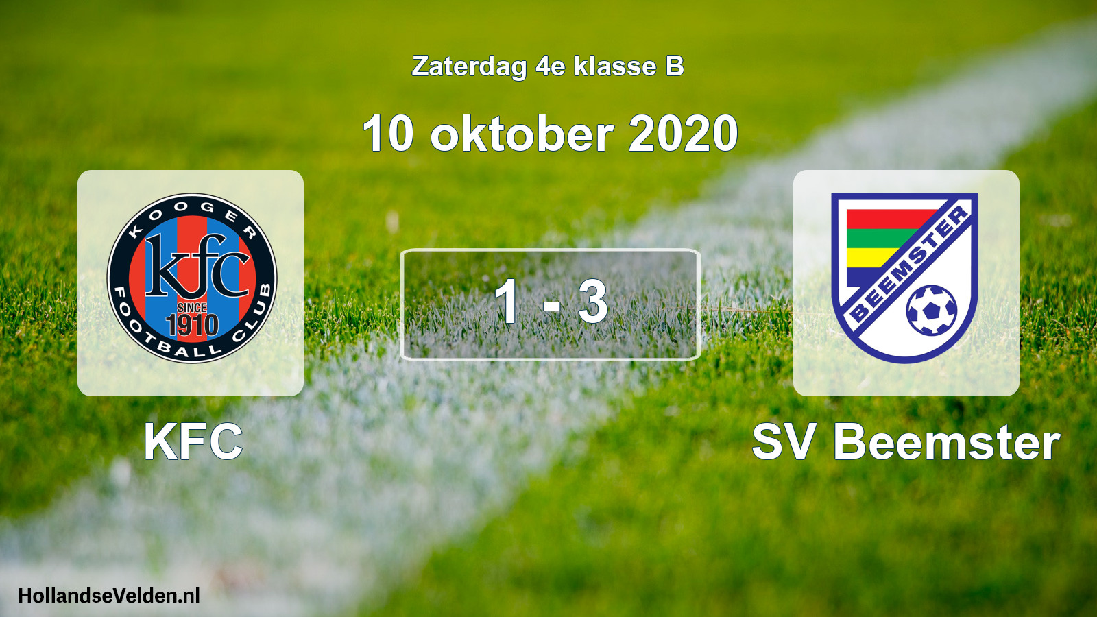 Total number of matches played: KFC - SV Beemster 1 - 3 (10 October 2020)