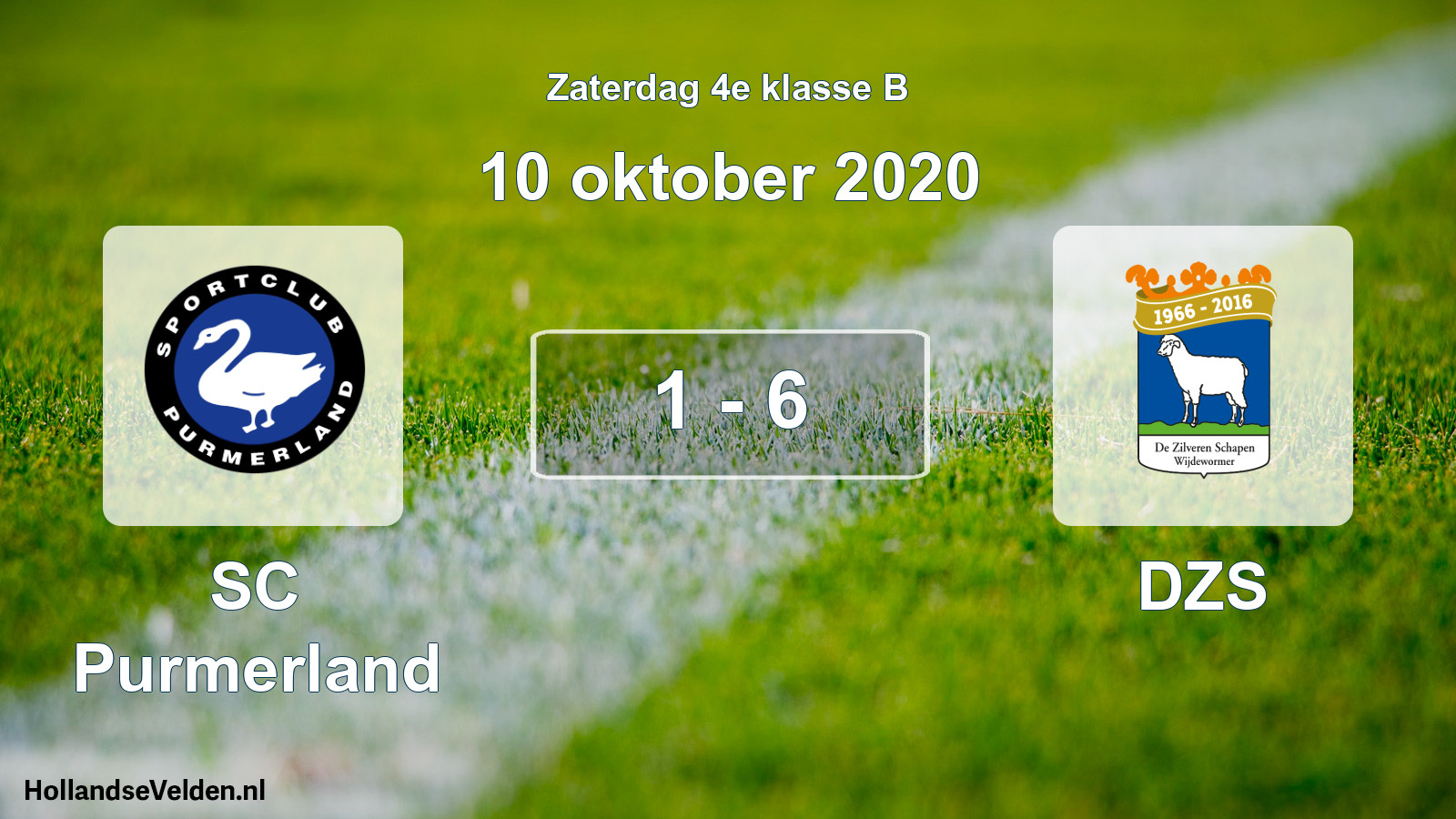Total number of matches played: SC Purmerland - DZS 1 - 6 (10 October 2020)