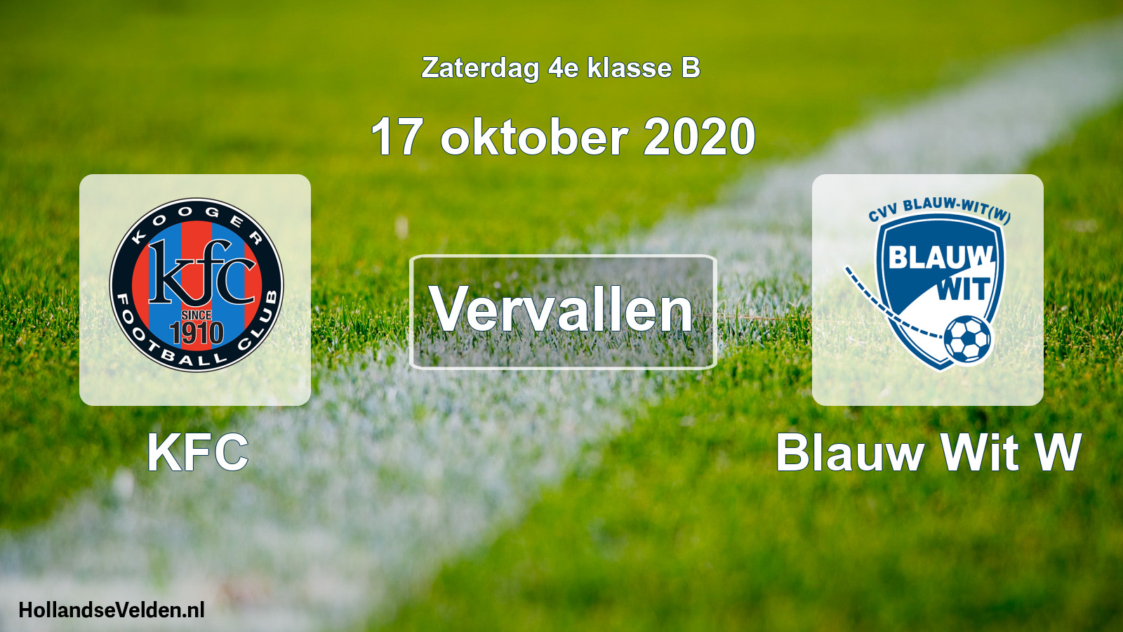 Scheduled Match: KFC - Blauw Wit W (17 October 2020)