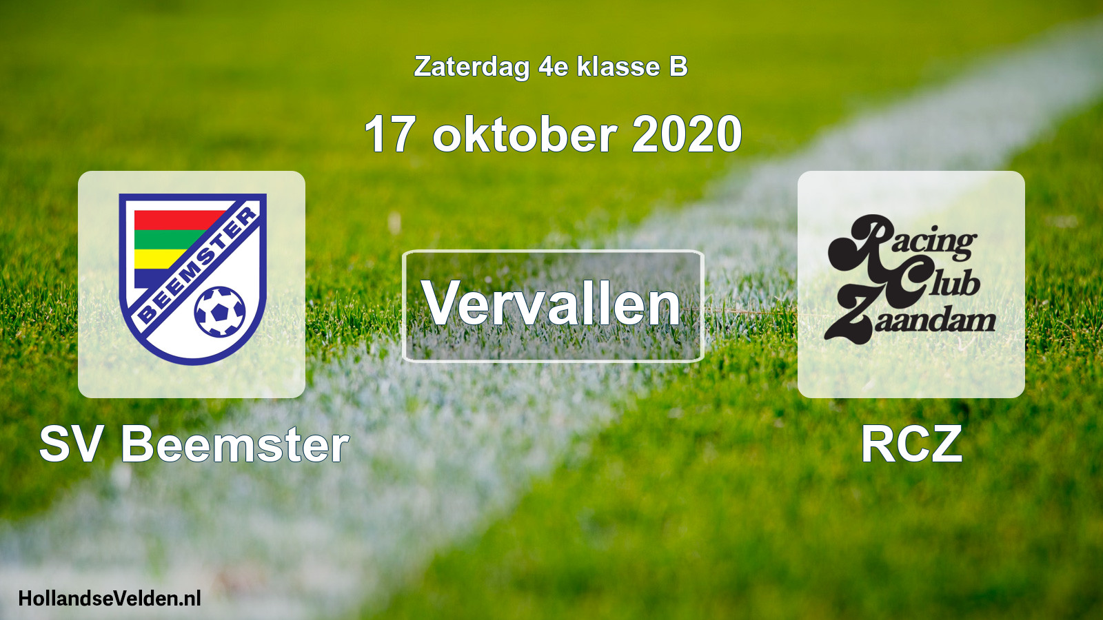 Scheduled Match: SV Beemster - RCZ (17 October 2020)