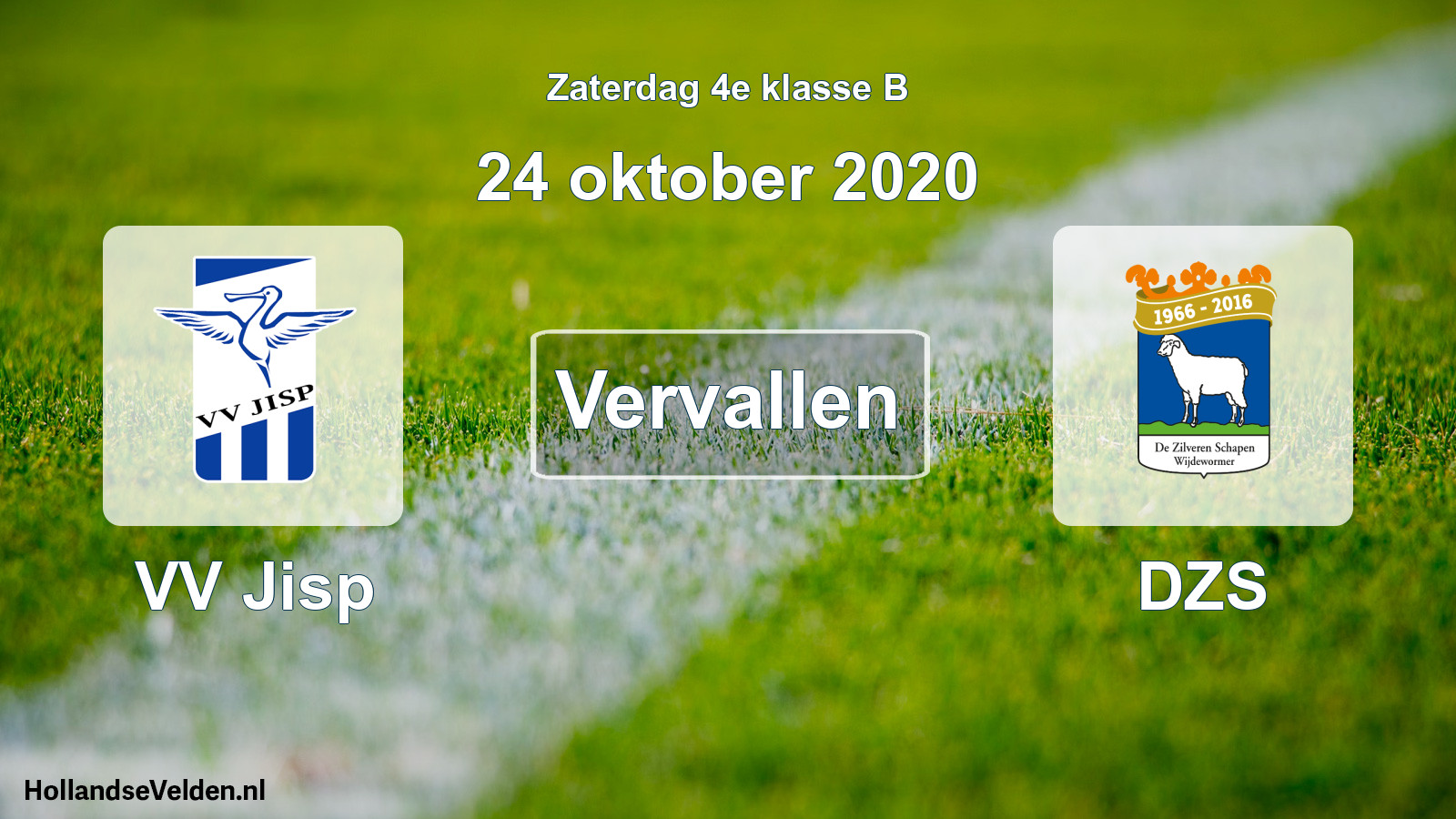 Scheduled Match: VV Jisp - DZS (24 October 2020)