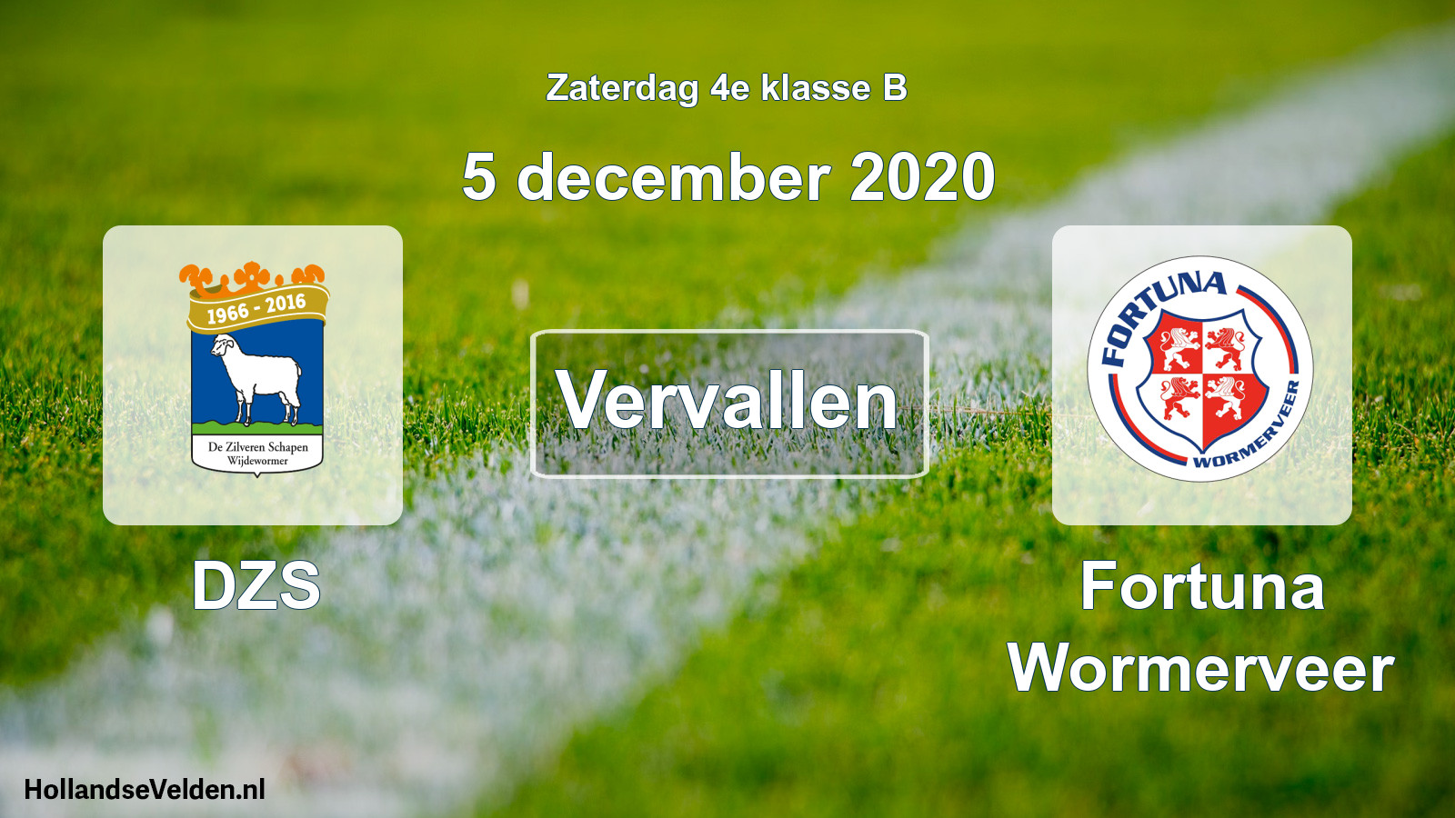 Scheduled Match: DZS - Fortuna Wormerveer (5 December 2020)
