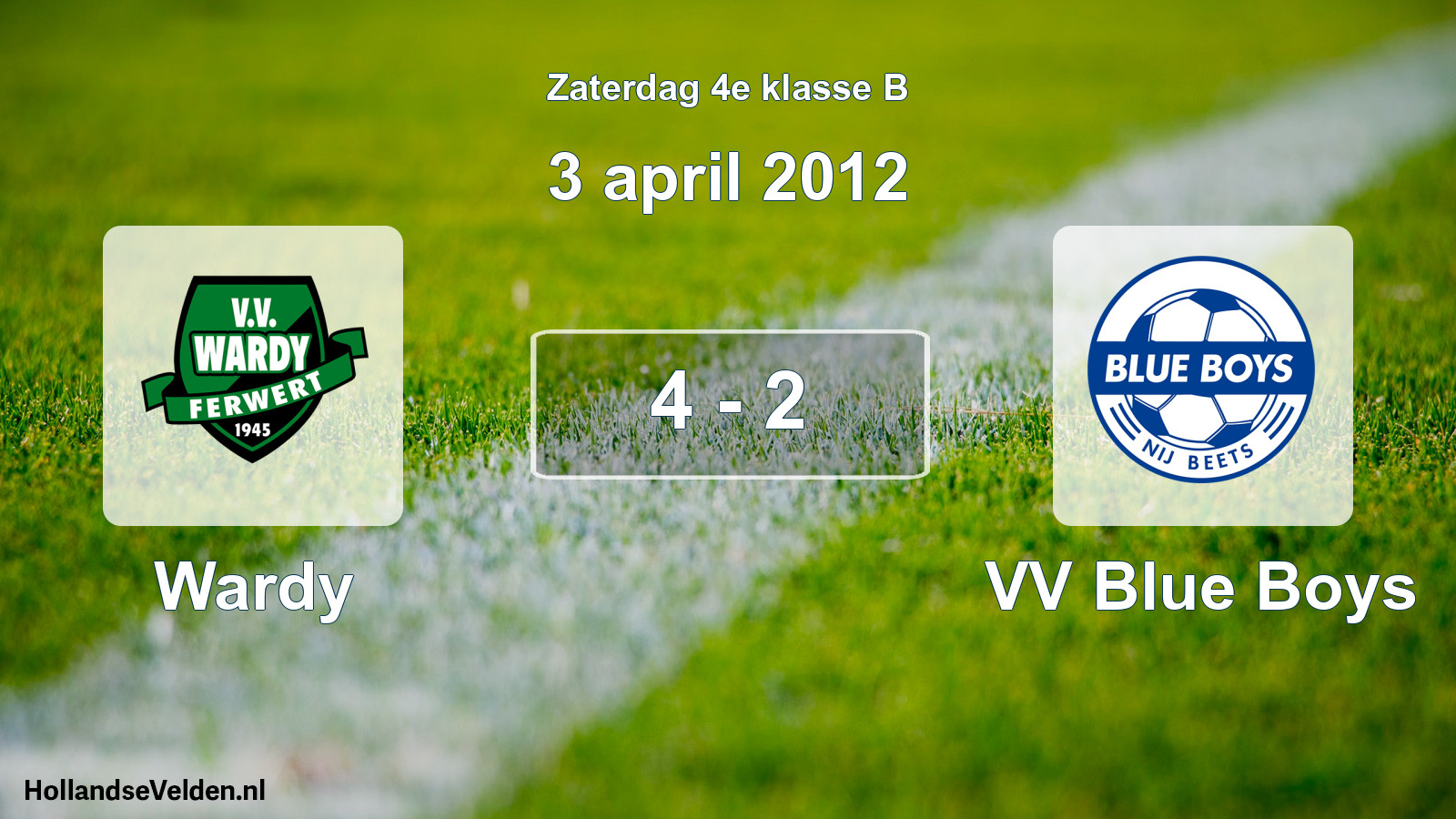 Total number of matches played: Wardy - VV Blue Boys 4 - 2 (3 April 2012)