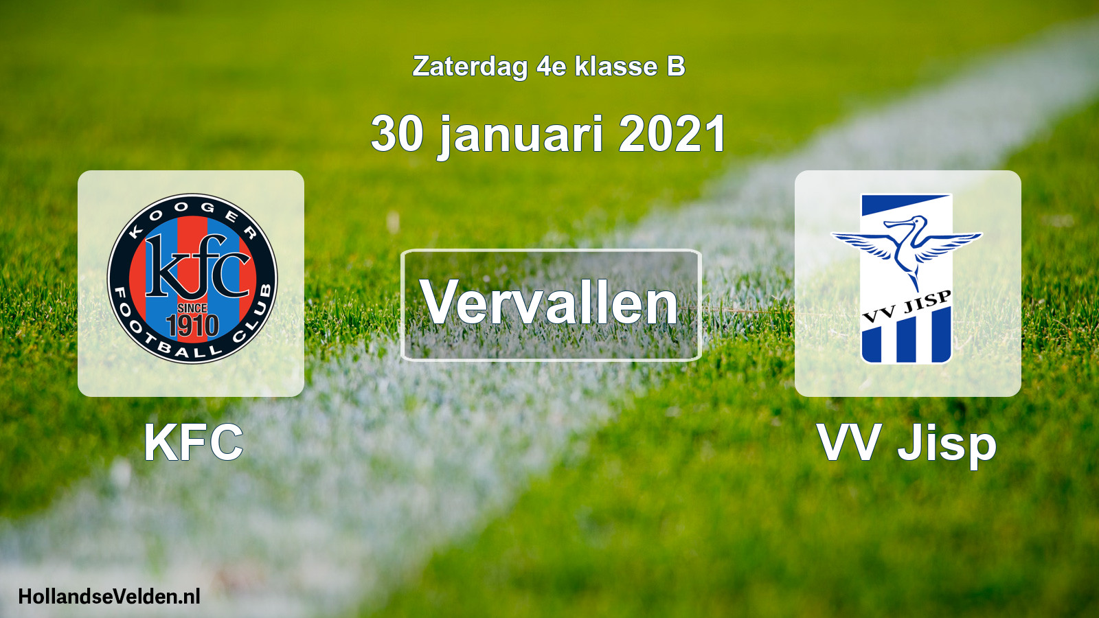 Scheduled Match: KFC - VV Jisp (30 January 2021)