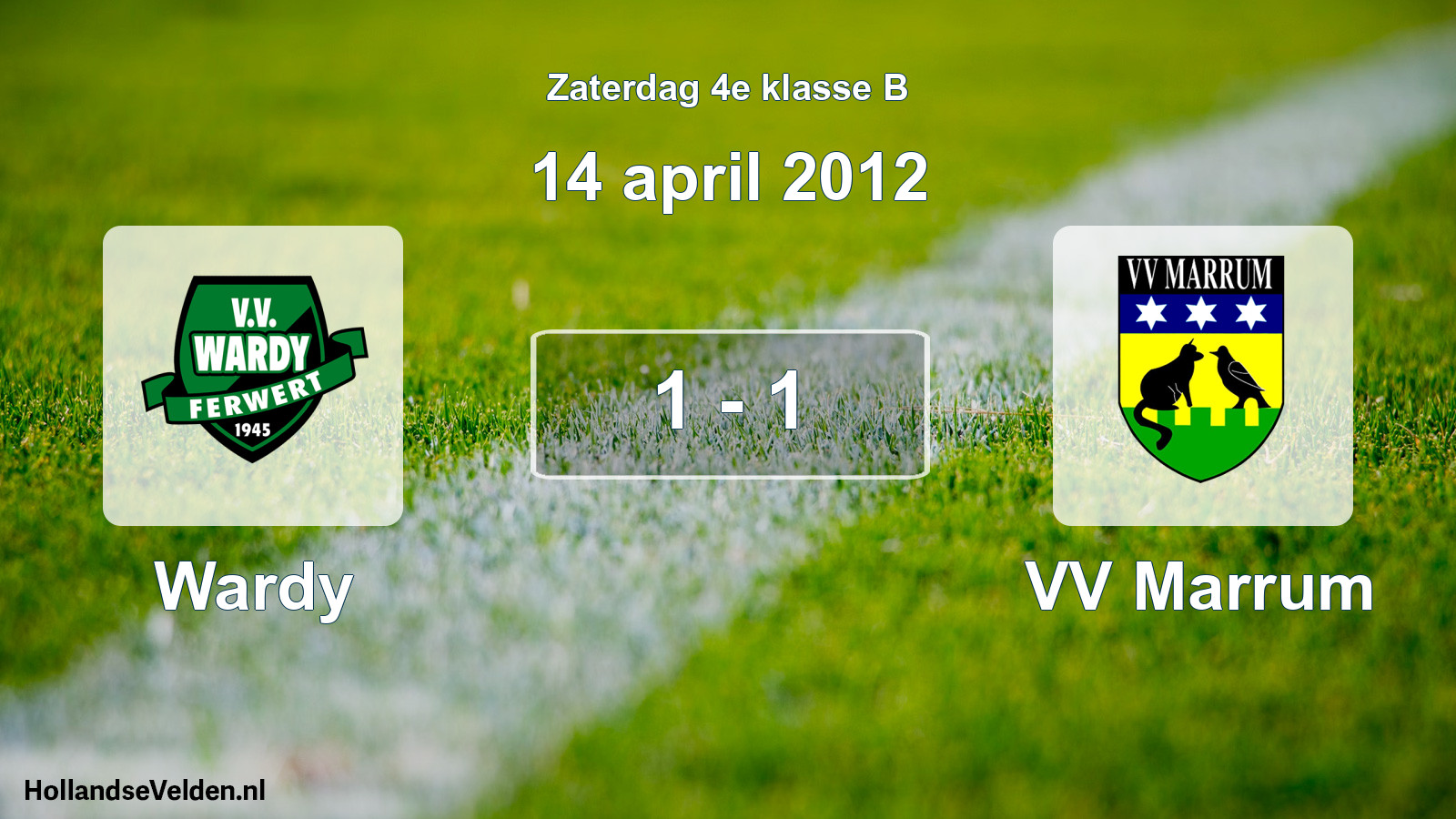 Total number of matches played: Wardy - VV Marrum 1 - 1 (14 April 2012)