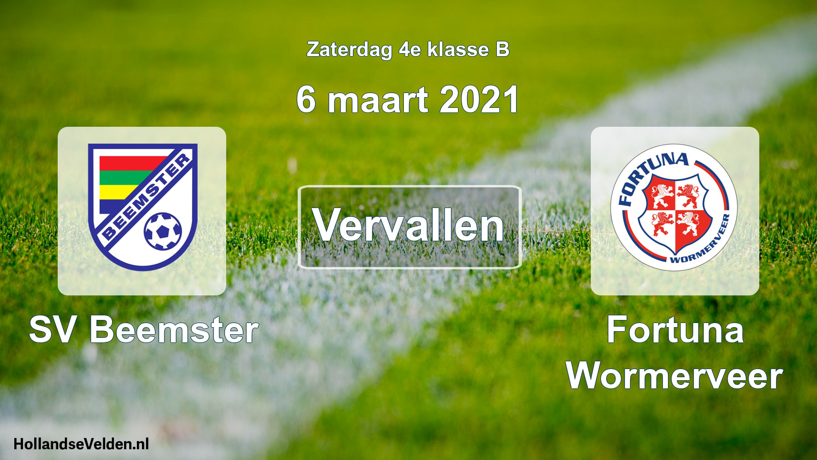 Scheduled Match: SV Beemster - Fortuna Wormerveer (6 March 2021)
