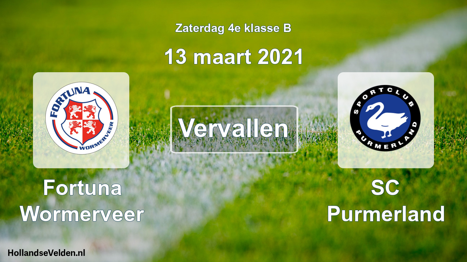 Scheduled Match: Fortuna Wormerveer - SC Purmerland (13 March 2021)