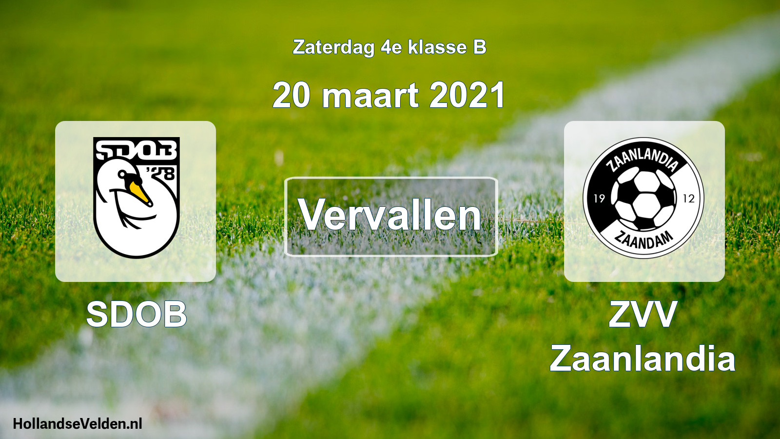 Scheduled Match: SDOB - ZVV Zaanlandia (20 March 2021)