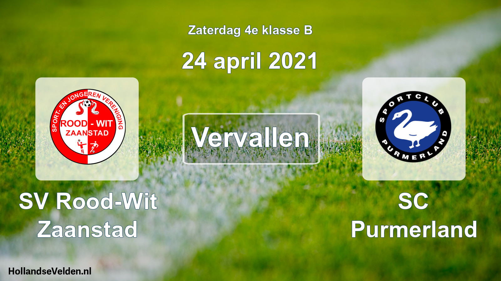 Scheduled Match: SV Rood-Wit Zaanstad - SC Purmerland (24 April 2021)