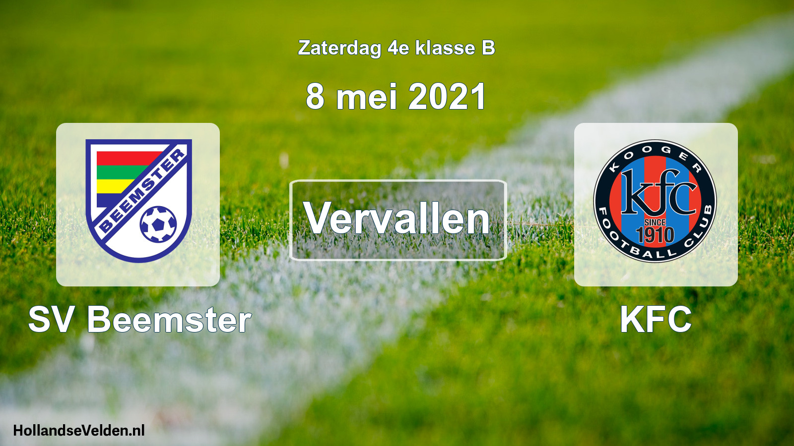 Scheduled Match: SV Beemster - KFC (8 May 2021)