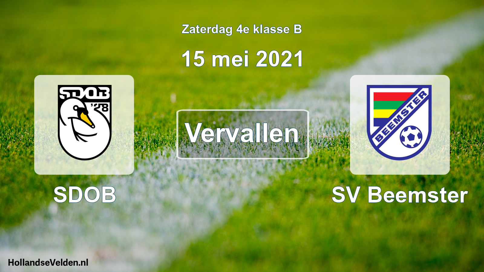 Scheduled Match: SDOB - SV Beemster (15 May 2021)