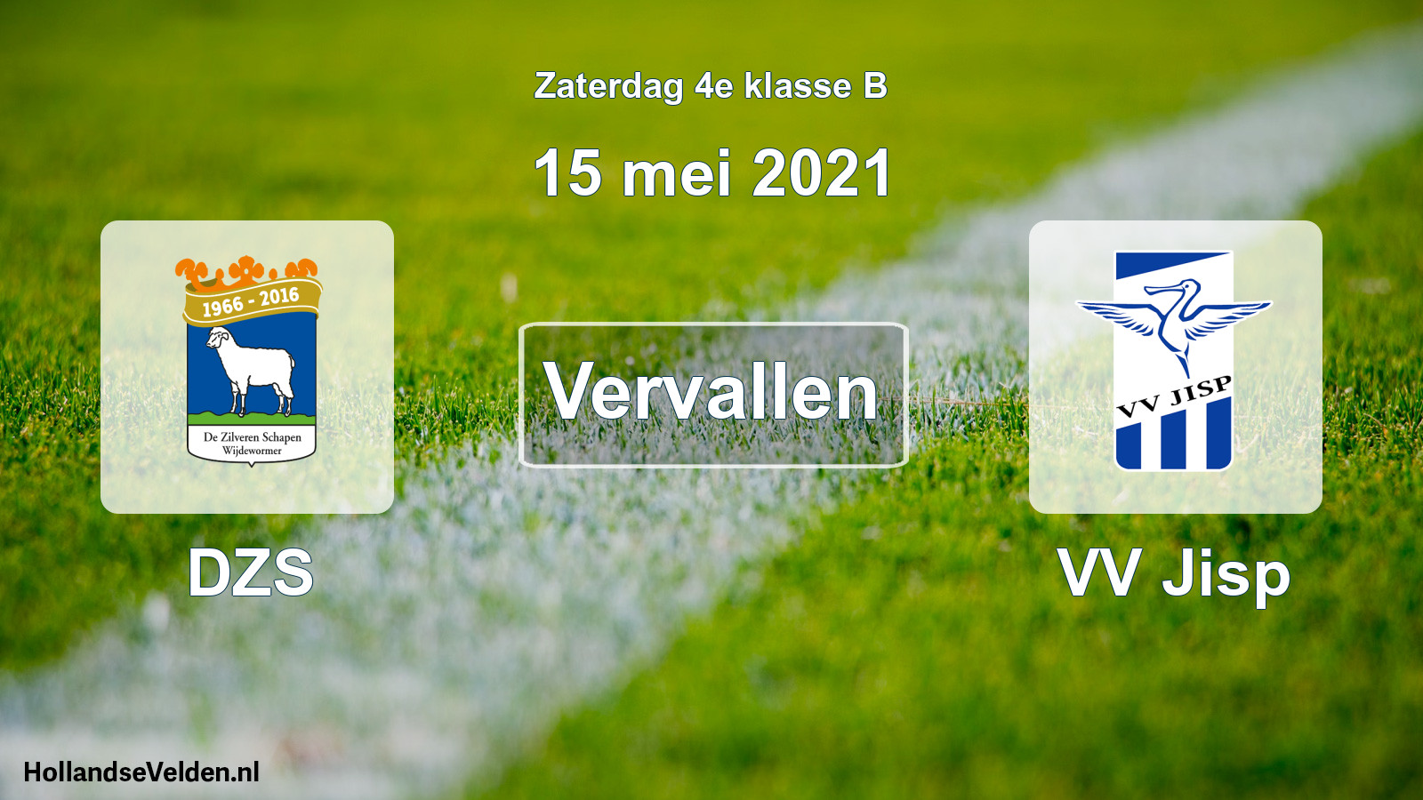 Scheduled Match: DZS - VV Jisp (15 May 2021)