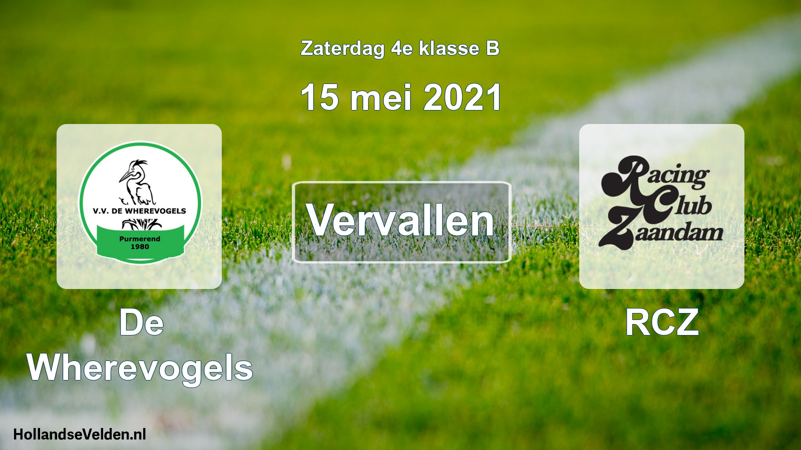 Scheduled Match: De Wherevogels - RCZ (15 May 2021)