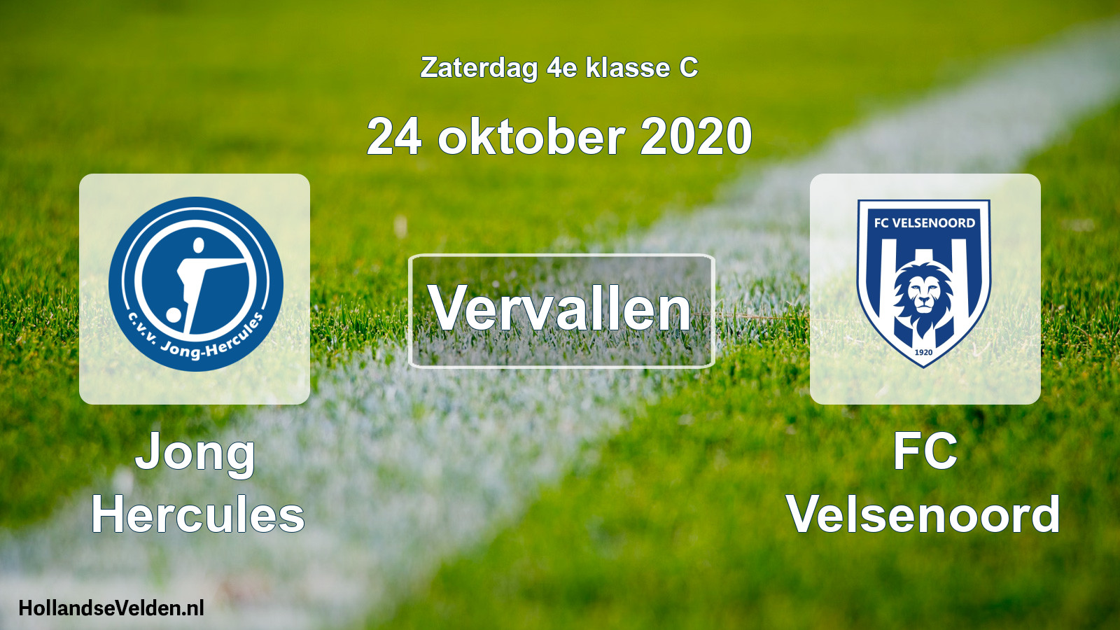 Scheduled Match: Jong Hercules - FC Velsenoord (24 October 2020)