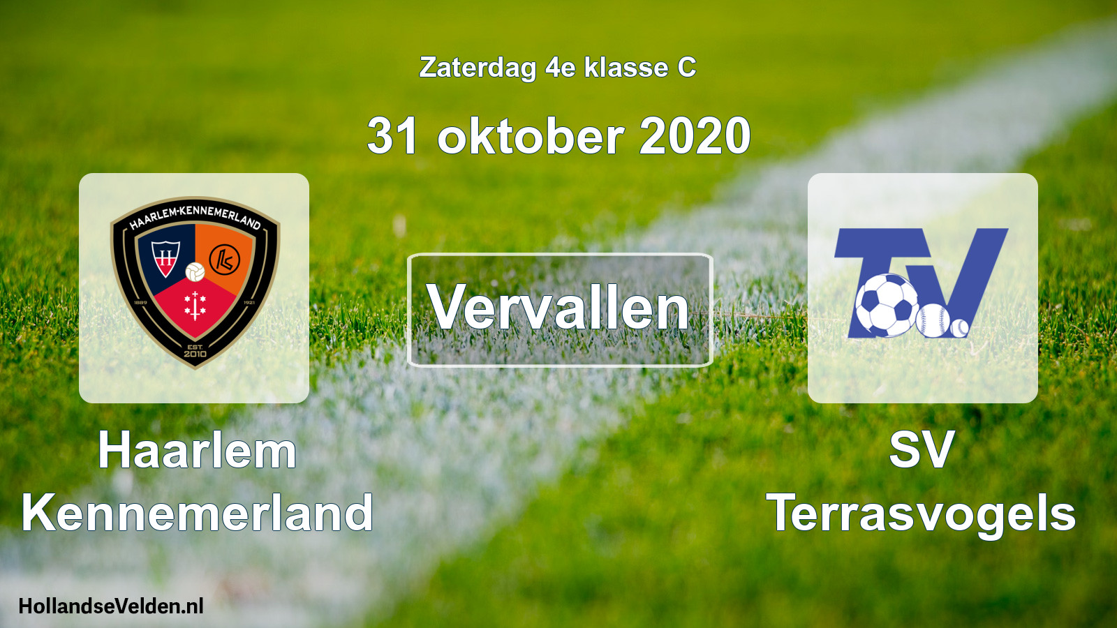 Scheduled Match: Haarlem Kennemerland - SV Terrasvogels (31 October 2020)