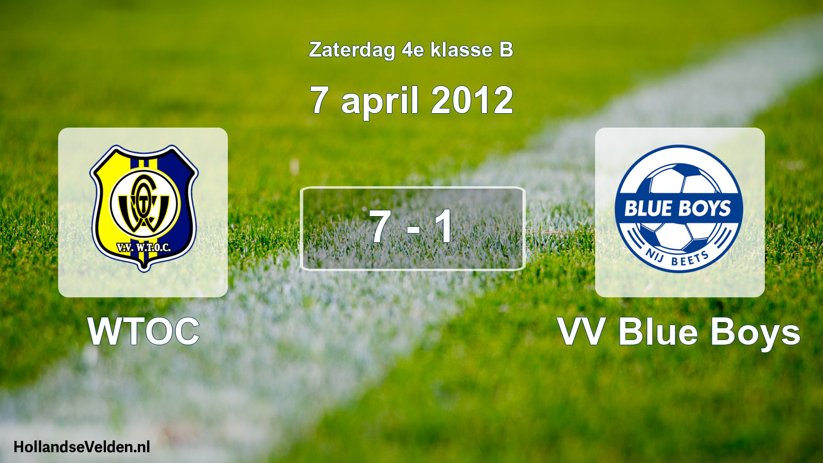 Total number of matches played: WTOC - VV Blue Boys 7 - 1 (7 April 2012)