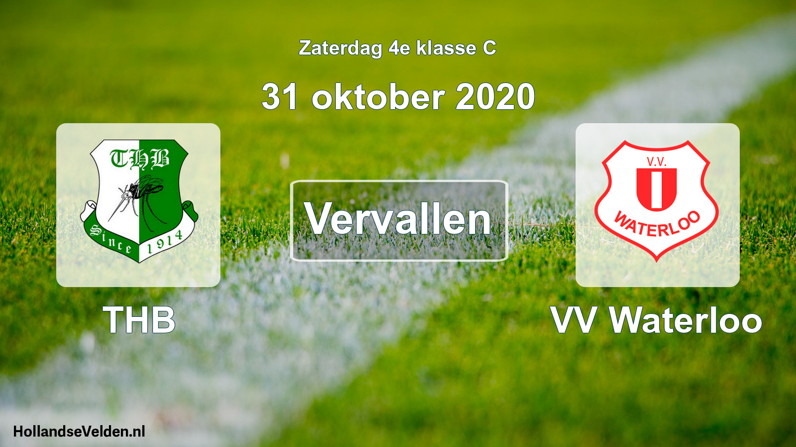 Scheduled Match: THB - VV Waterloo (31 October 2020)