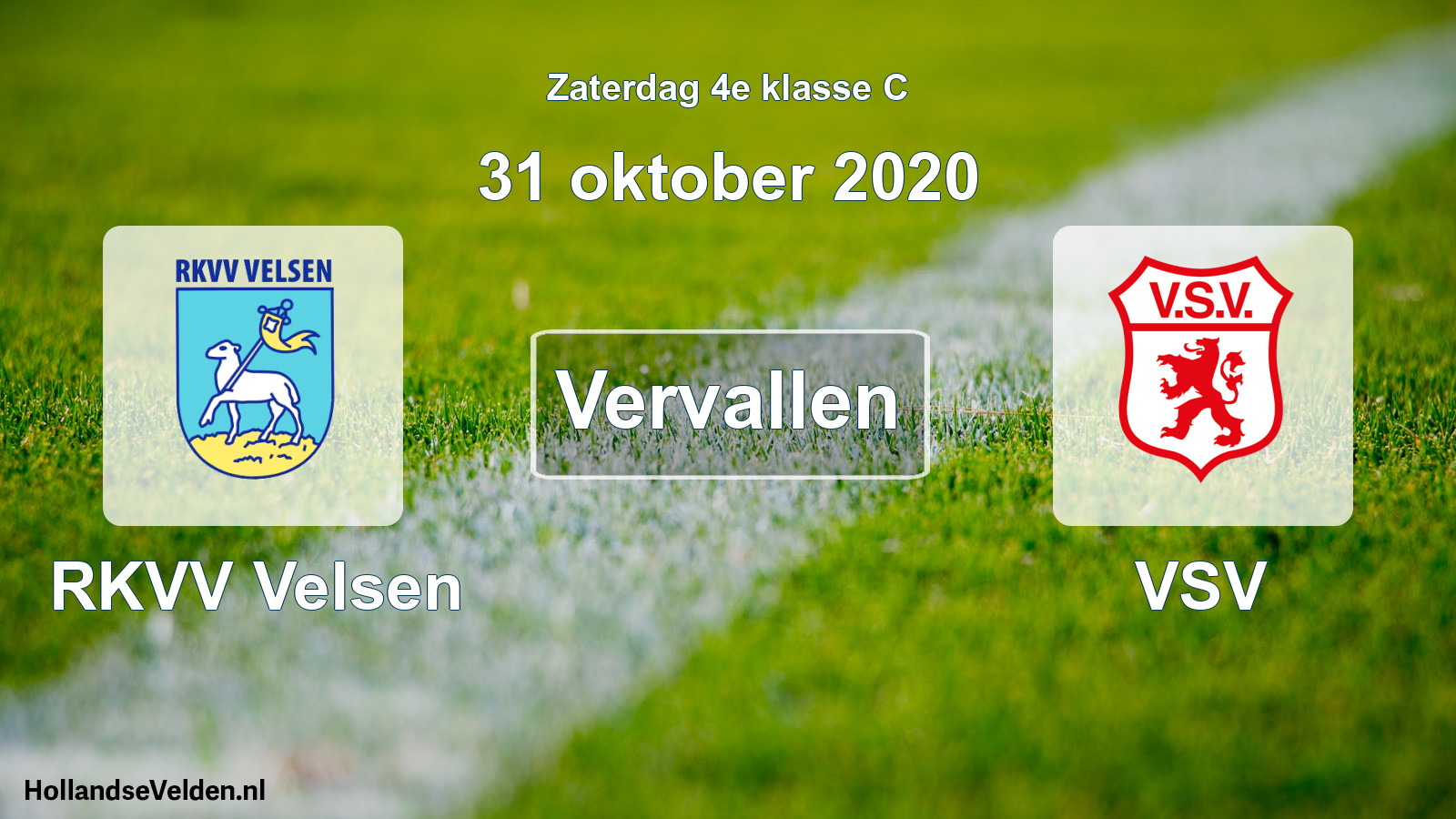 Scheduled Match: RKVV Velsen - VSV (31 October 2020)