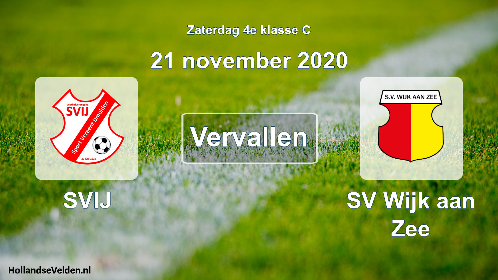 Scheduled Match: SVIJ - SV Wijk aan Zee (21 November 2020)