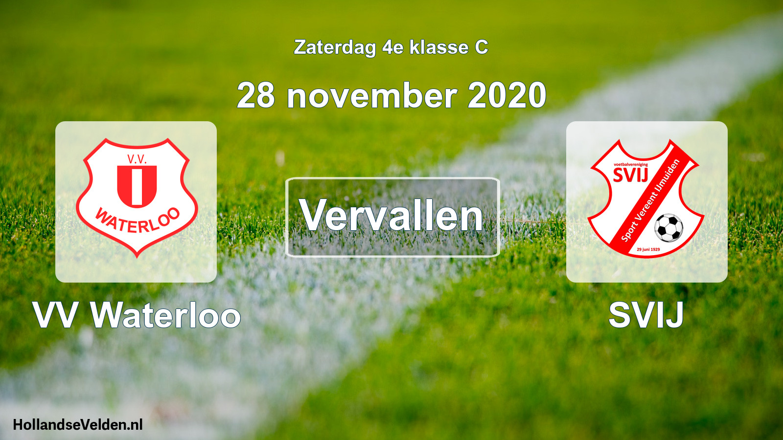 Scheduled Match: VV Waterloo - SVIJ (28 November 2020)