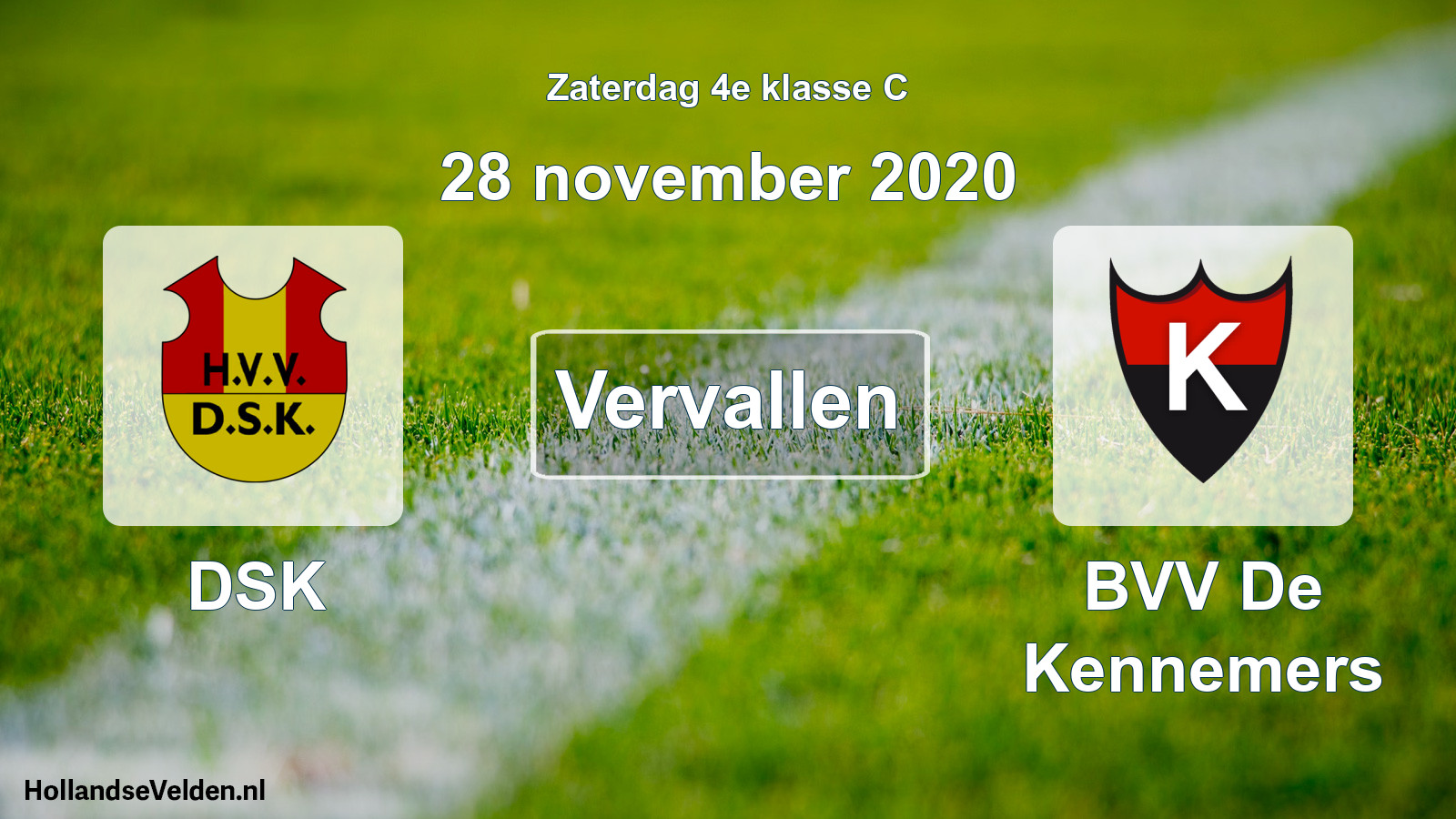 Scheduled Match: DSK - BVV De Kennemers (28 November 2020)