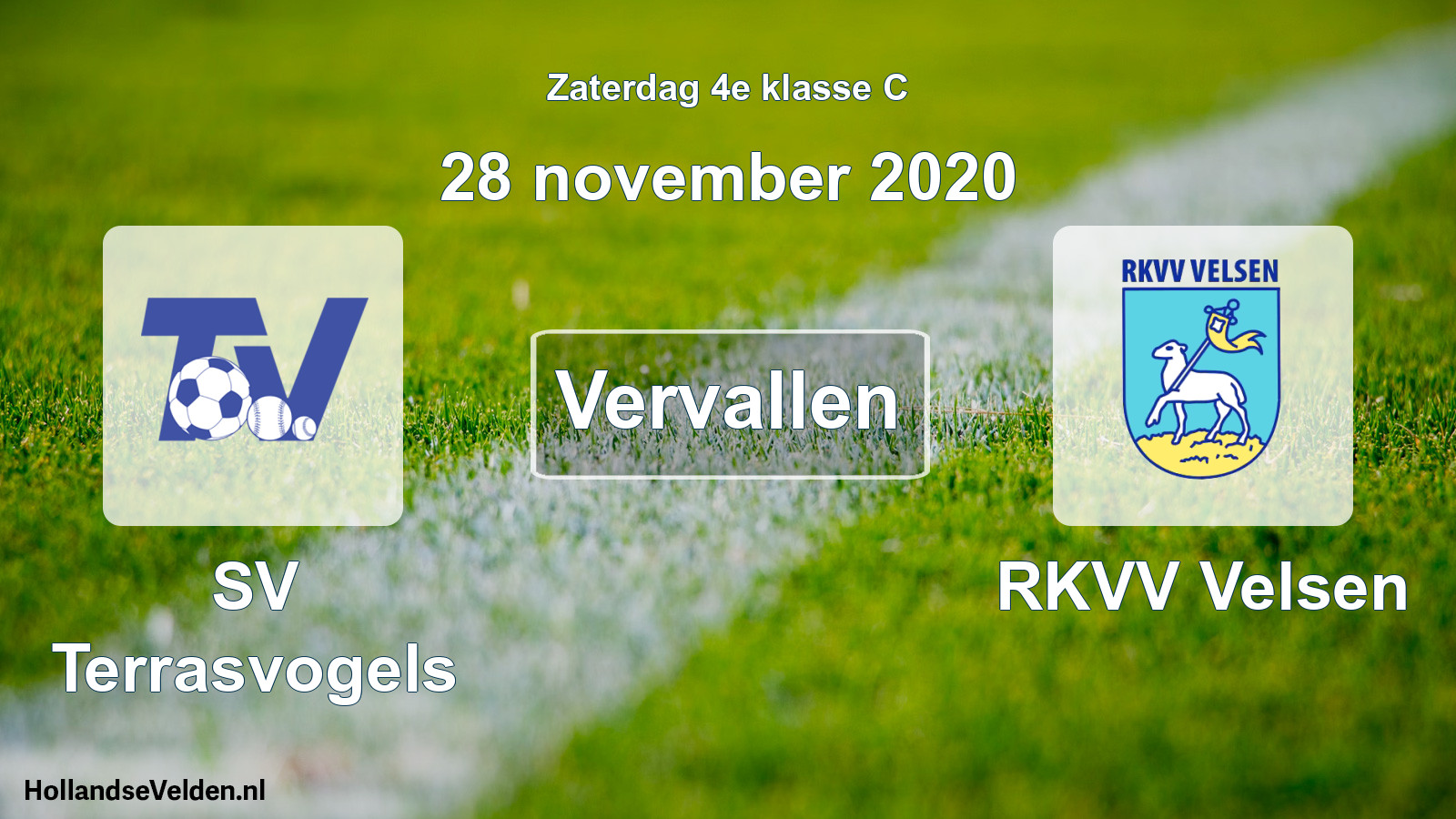 Scheduled Match: SV Terrasvogels - RKVV Velsen (28 November 2020)