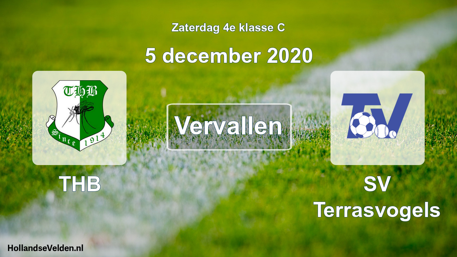 Scheduled Match: THB - SV Terrasvogels (5 December 2020)