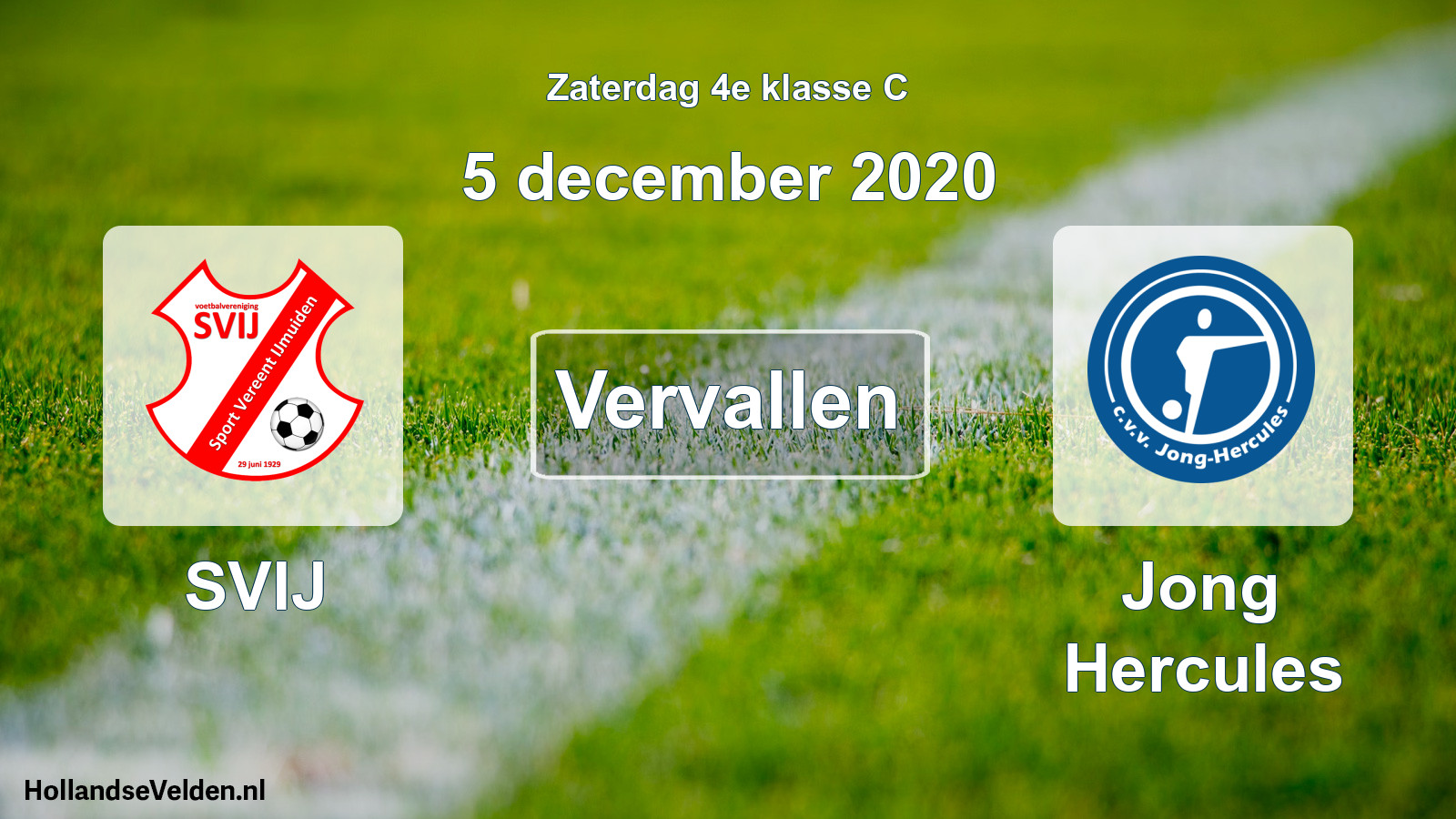 Scheduled Match: SVIJ - Jong Hercules (5 December 2020)
