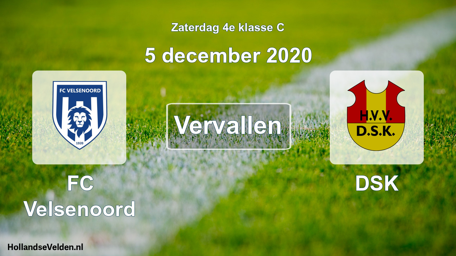 Scheduled Match: FC Velsenoord - DSK (5 December 2020)