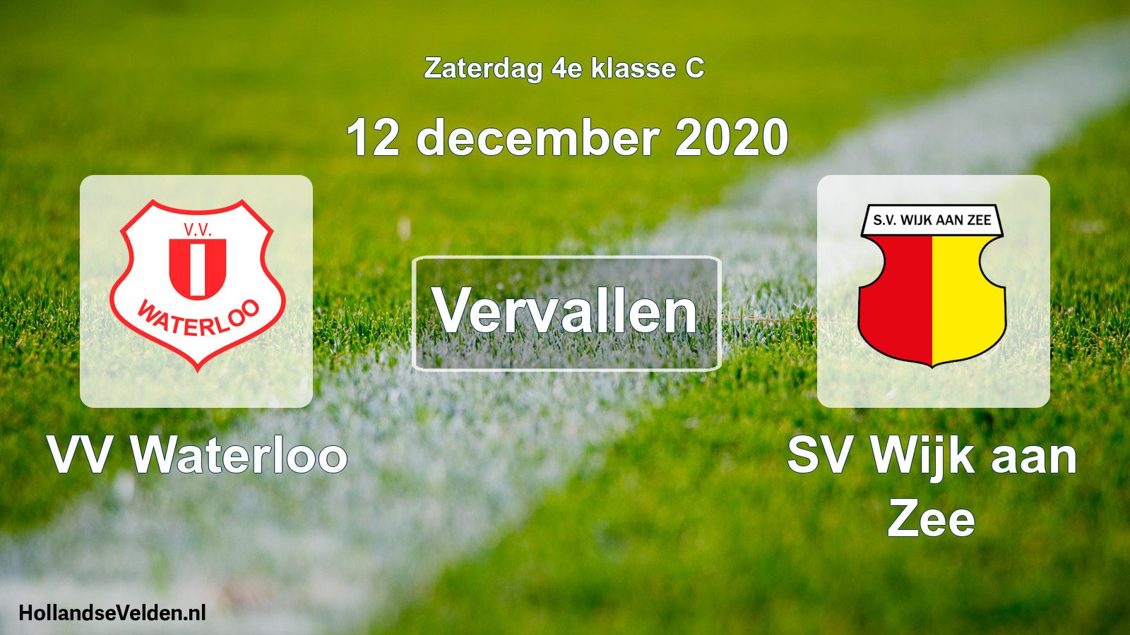 Scheduled Match: VV Waterloo - SV Wijk aan Zee (12 December 2020)