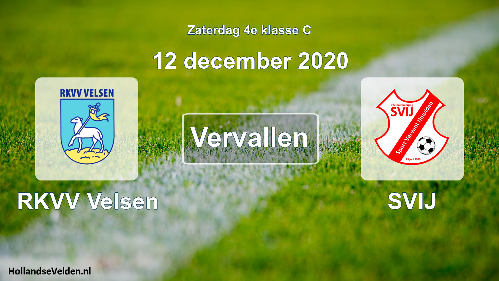 Scheduled Match: RKVV Velsen - SVIJ (12 December 2020)