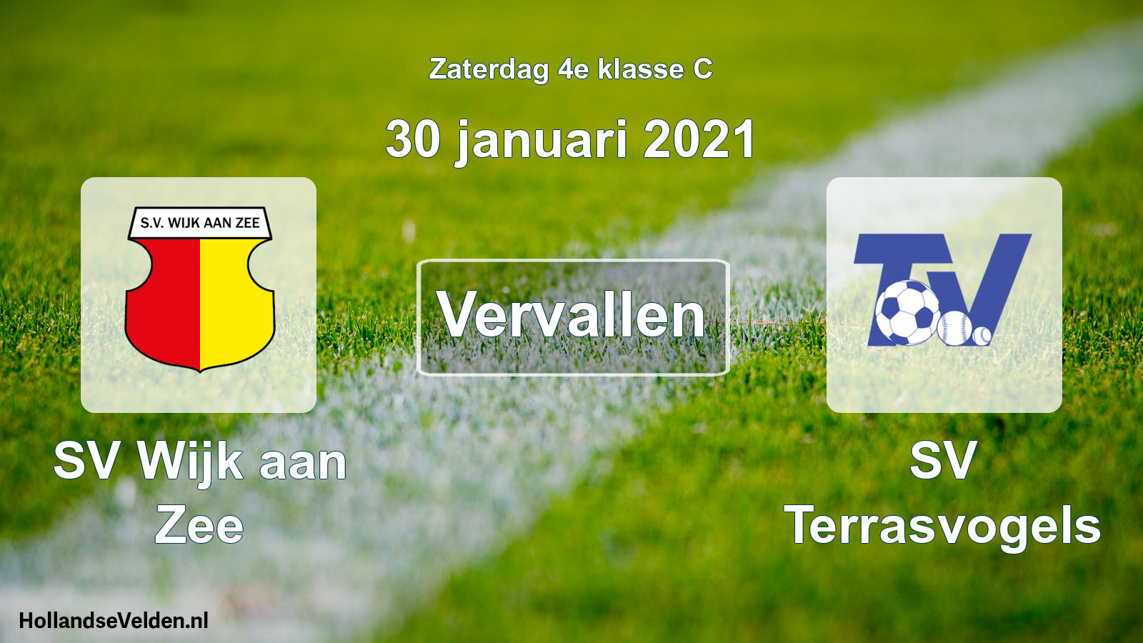 Scheduled Match: SV Wijk aan Zee - SV Terrasvogels (30 January 2021)