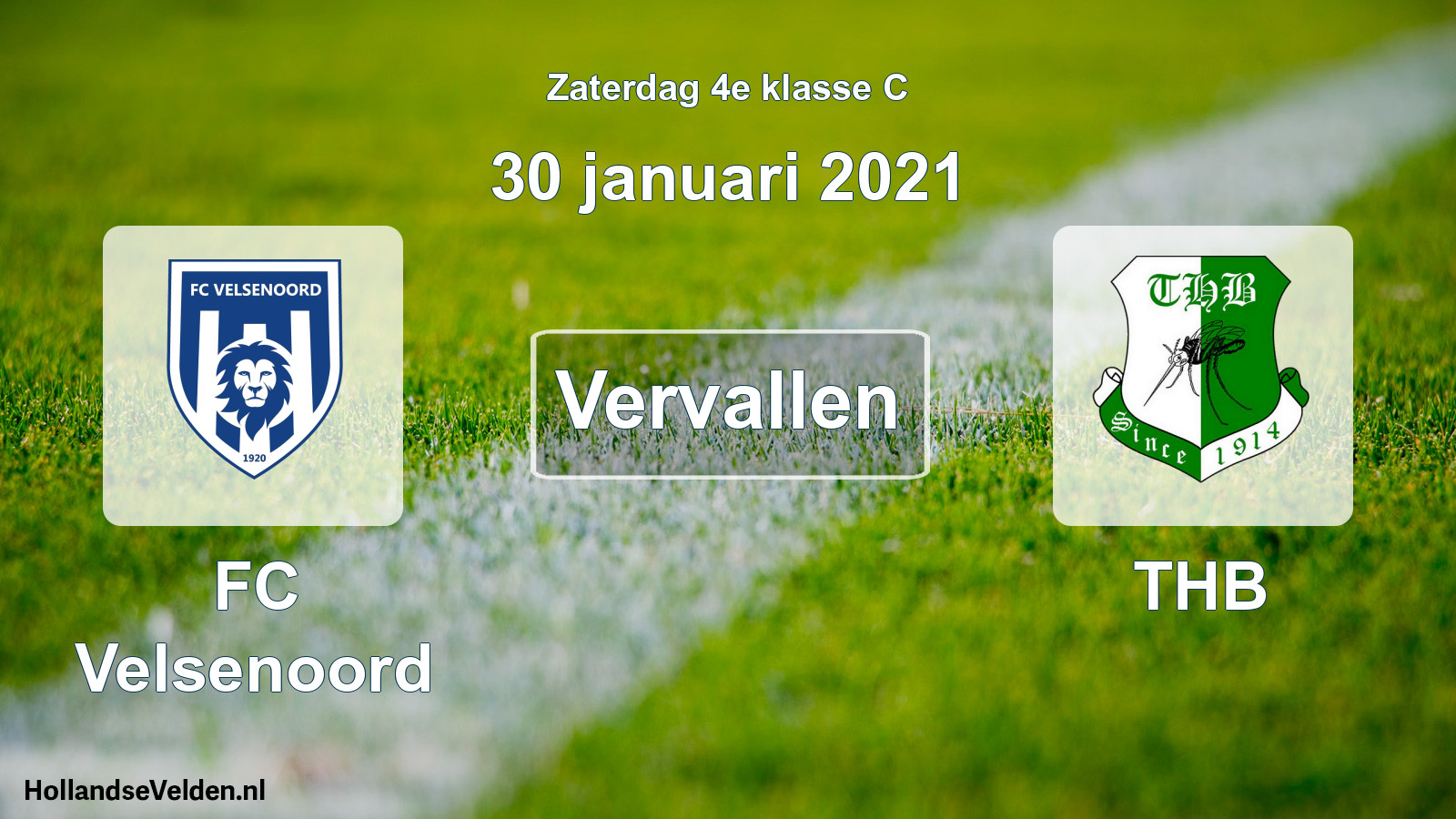 Scheduled Match: FC Velsenoord - THB (30 January 2021)