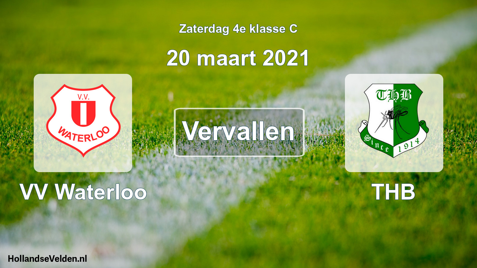 Scheduled Match: VV Waterloo - THB (20 March 2021)