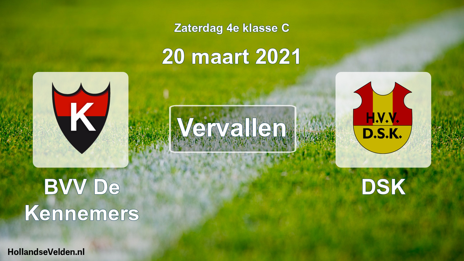 Scheduled Match: BVV De Kennemers - DSK (20 March 2021)