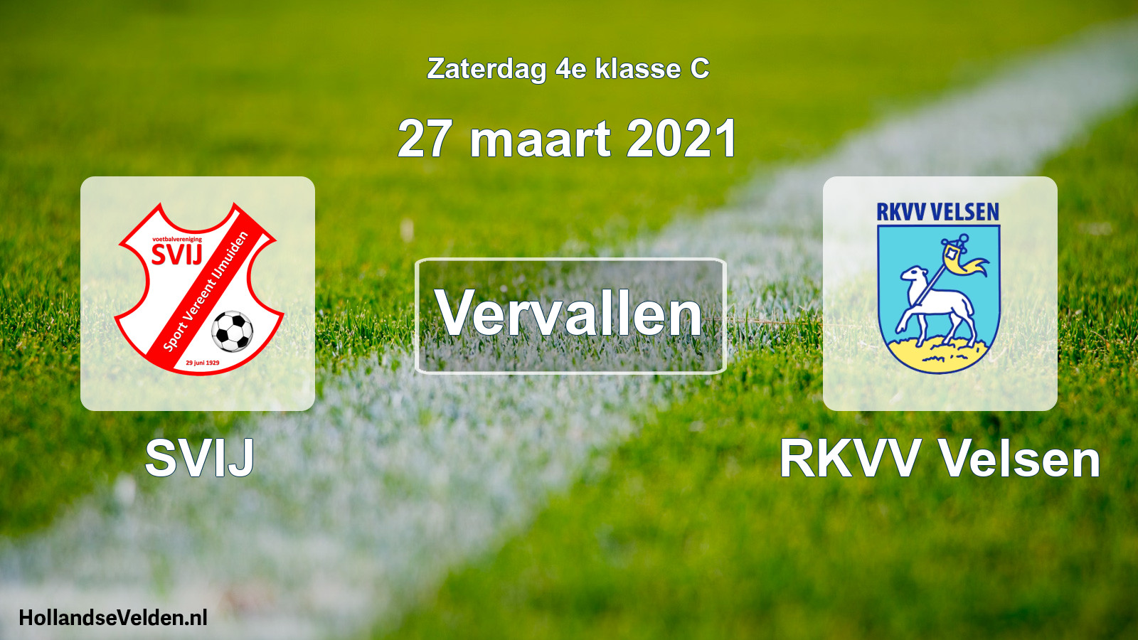 Scheduled Match: SVIJ - RKVV Velsen (27 March 2021)