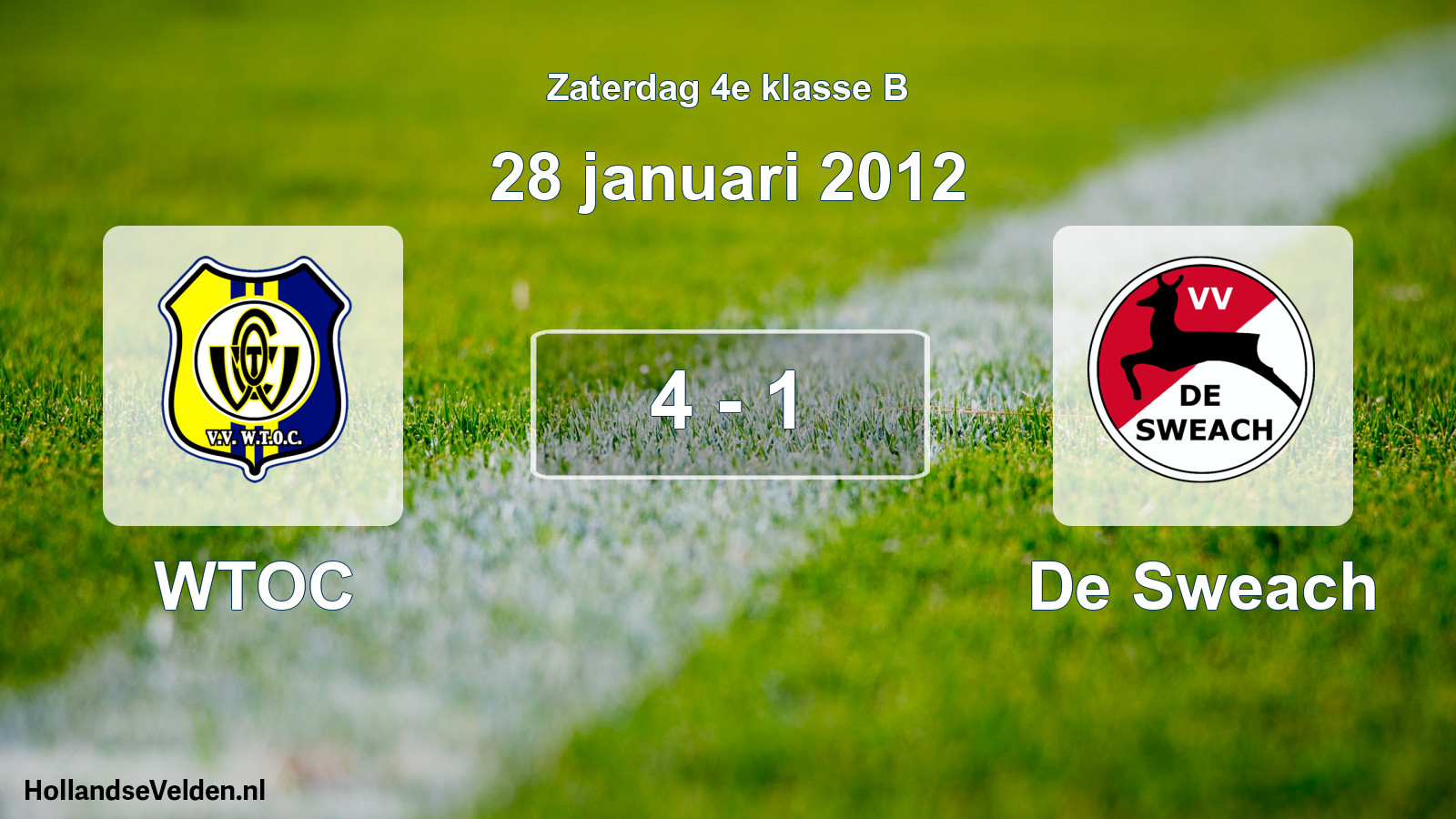 Total number of matches played: WTOC - De Sweach 4 - 1 (28 January 2012)
