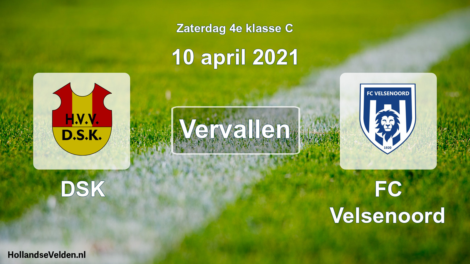 Scheduled Match: DSK - FC Velsenoord (10 April 2021)