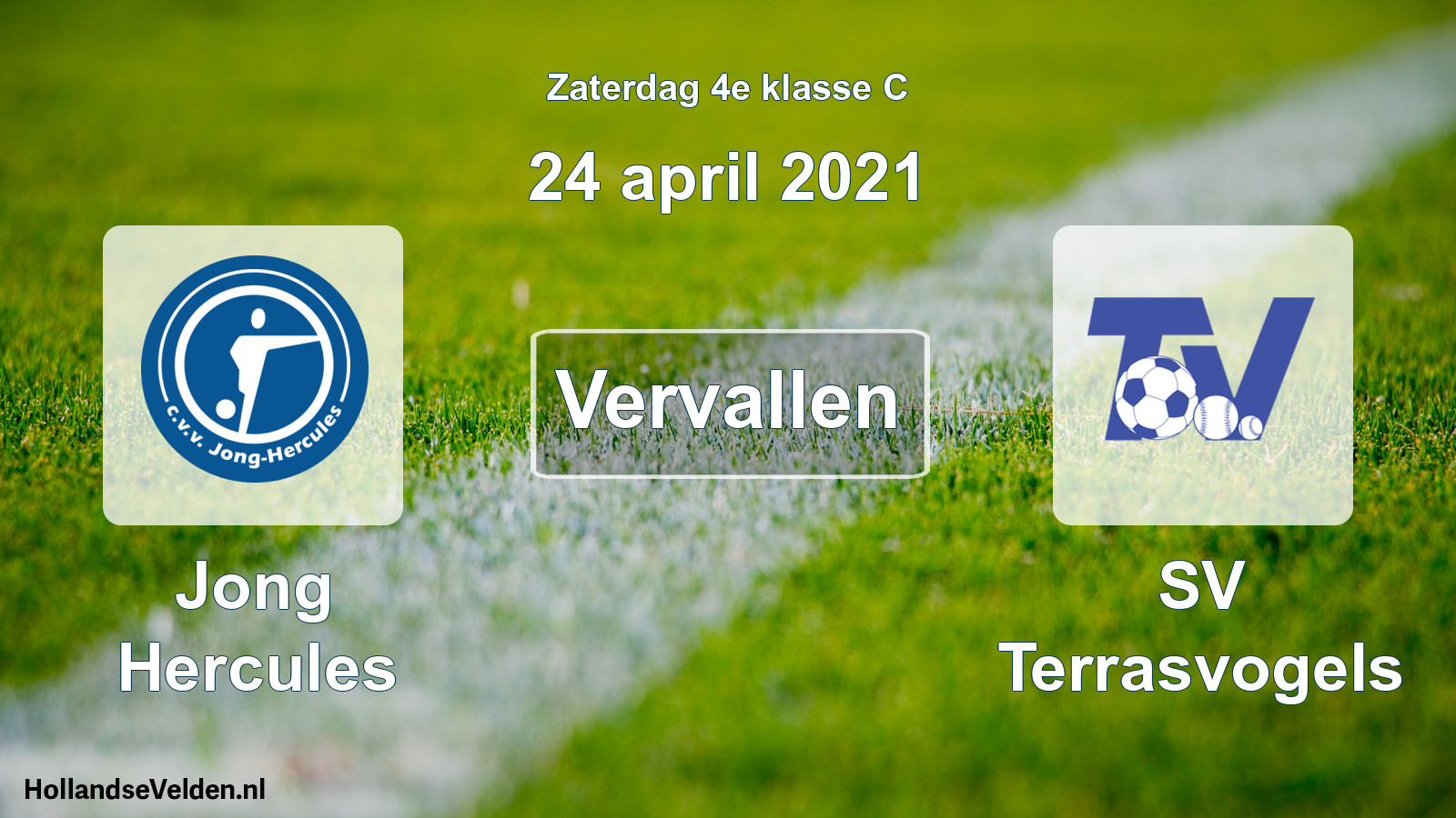 Scheduled Match: Jong Hercules - SV Terrasvogels (24 April 2021)