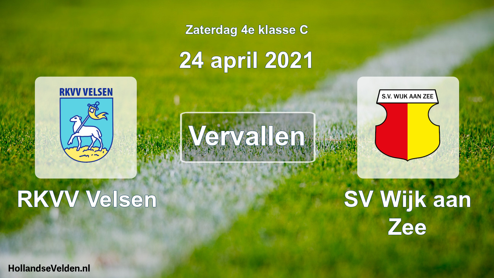 Scheduled Match: RKVV Velsen - SV Wijk aan Zee (24 April 2021)