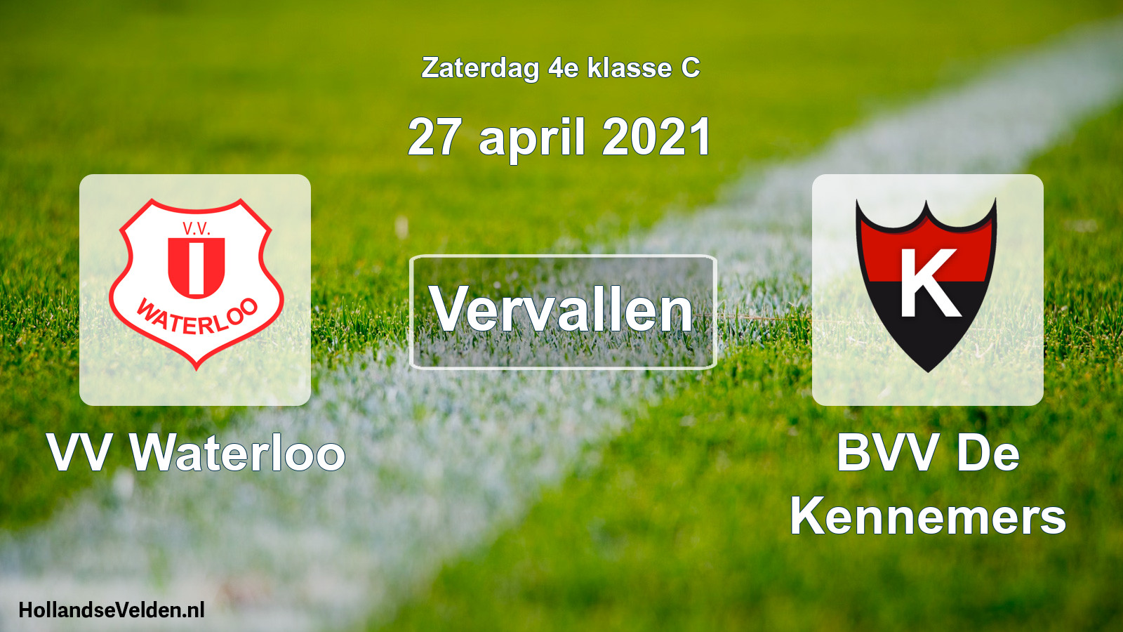 Scheduled Match: VV Waterloo - BVV De Kennemers (27 April 2021)