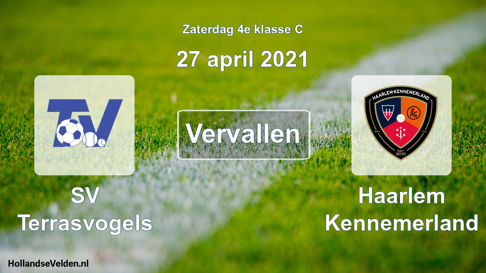 Scheduled Match: SV Terrasvogels - Haarlem Kennemerland (27 April 2021)