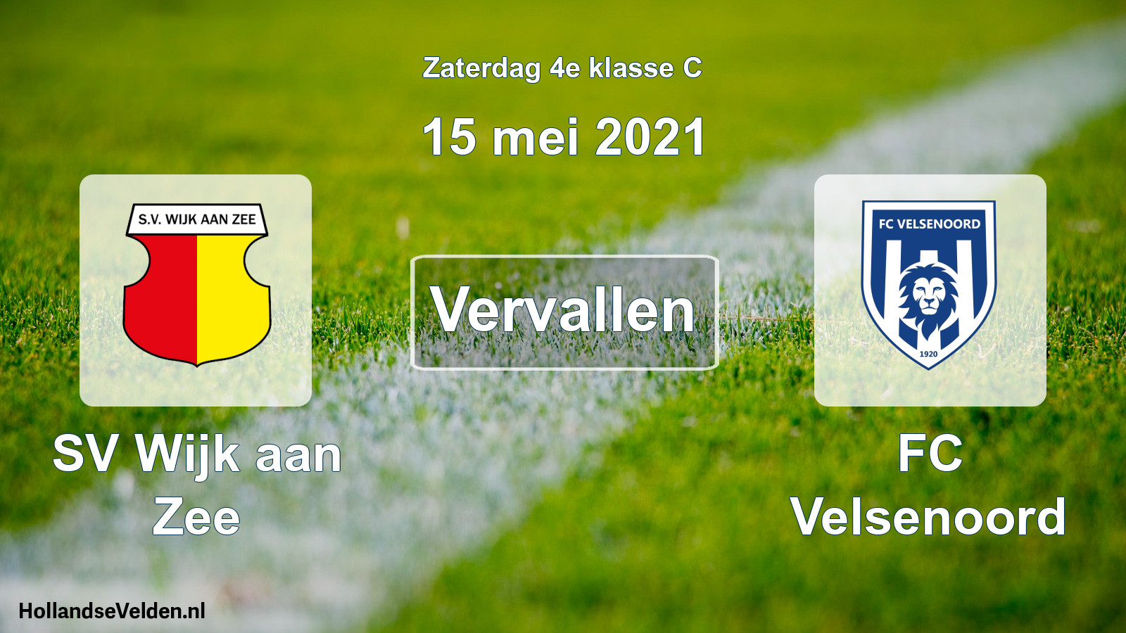 Scheduled Match: SV Wijk aan Zee - FC Velsenoord (15 May 2021)