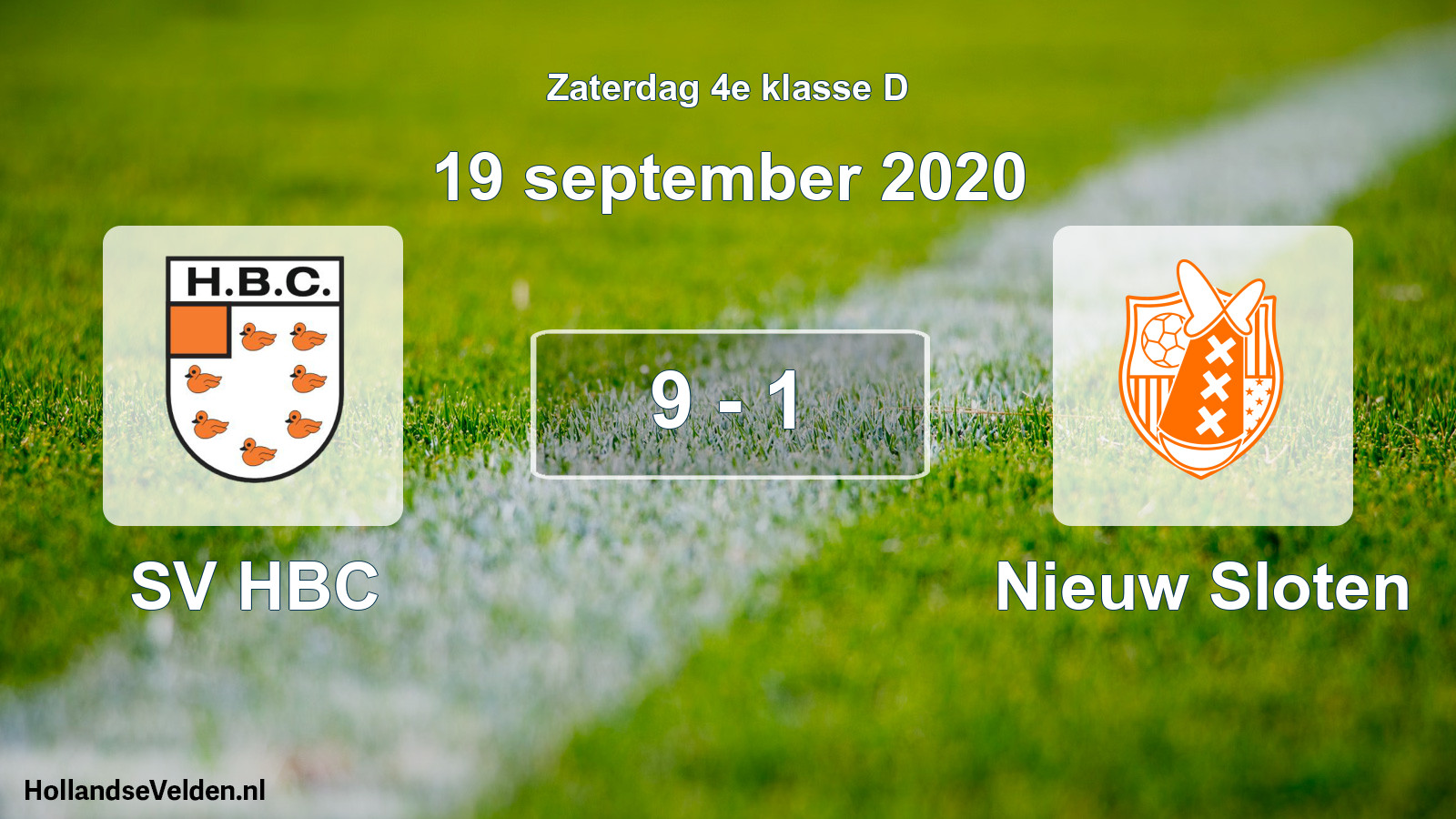Total number of matches played: SV HBC - Nieuw Sloten 9 - 1 (19 September 2020)