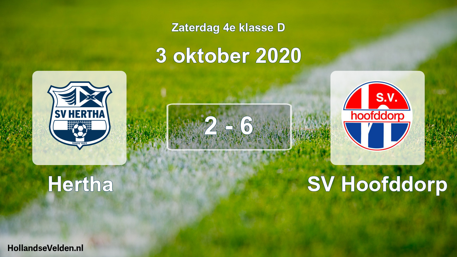 Total number of matches played: Hertha - SV Hoofddorp 2 - 6 (3 October 2020)